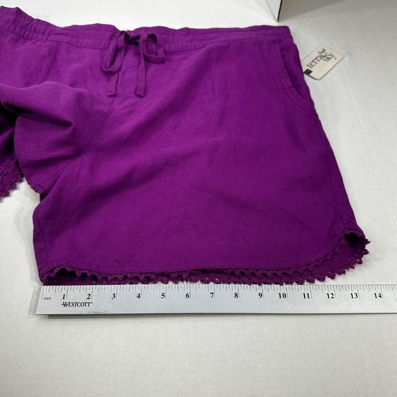 Terra And Sky Women's 0X Soft Trim Short Elastic Back Drawstring Front 2 Pocket - Picture 11 of 14